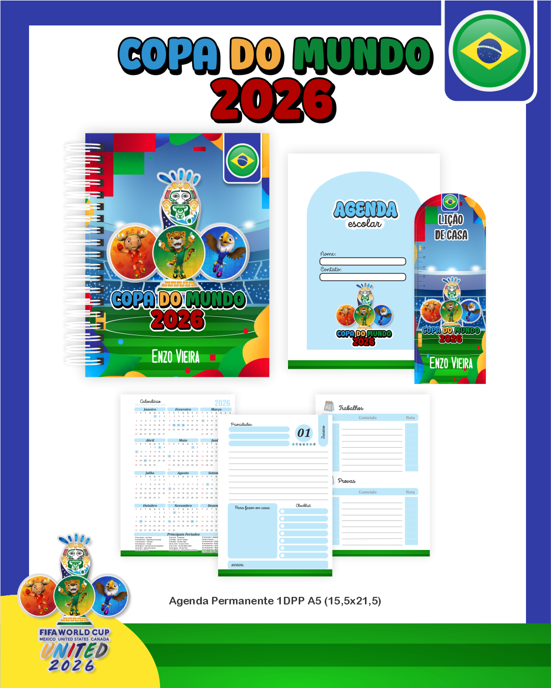 Arquivos Digitais Copa do Mundo 2026 Papelaria