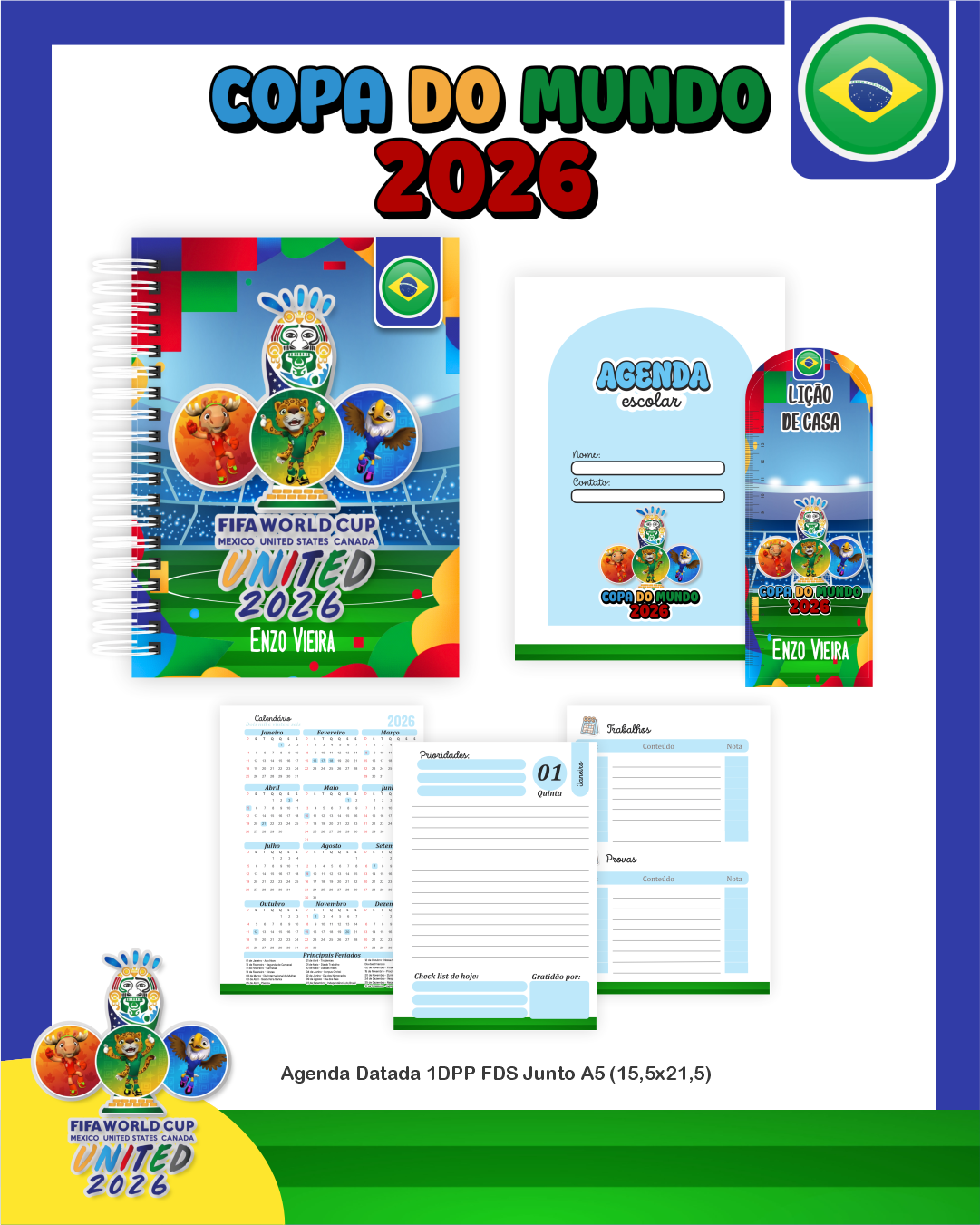 Arquivos Digitais Copa do Mundo 2026 Papelaria