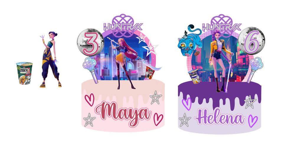 Topo de Bolo Guerreiras do K-POP Silhouette